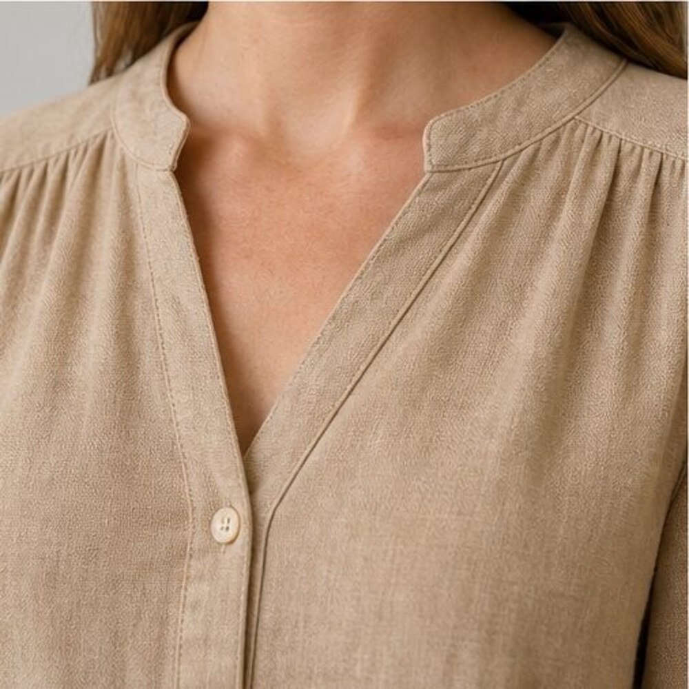 Camel Button Blouse - Picture 4 of 6